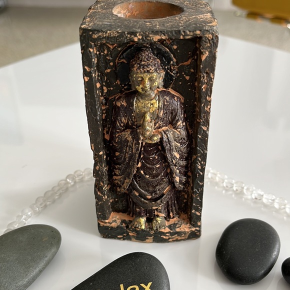 Relaxation Set- hot stones/massage, 4 sided decor, candleholder glass necklace - Picture 2 of 6